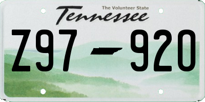 TN license plate Z9792O