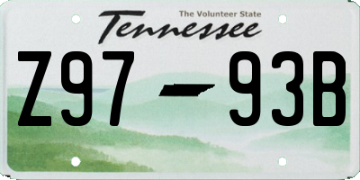 TN license plate Z9793B