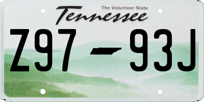 TN license plate Z9793J