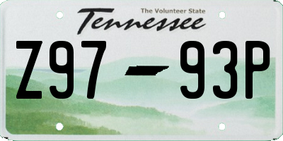 TN license plate Z9793P