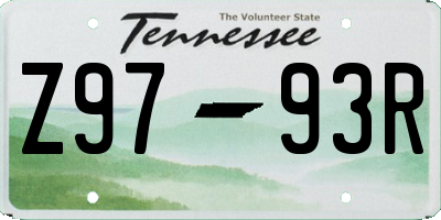TN license plate Z9793R