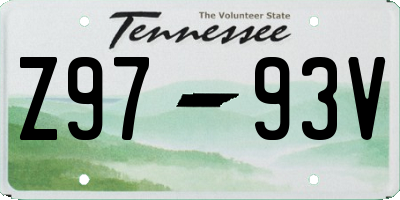 TN license plate Z9793V