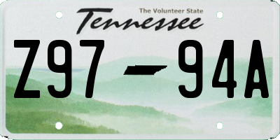 TN license plate Z9794A