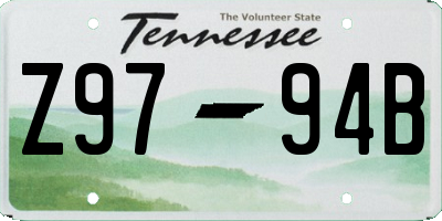 TN license plate Z9794B