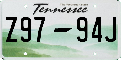 TN license plate Z9794J