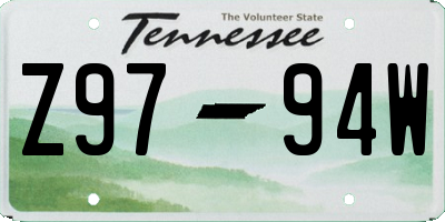 TN license plate Z9794W
