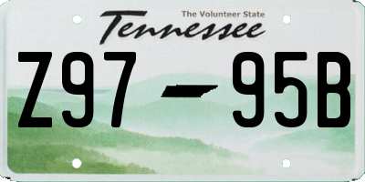 TN license plate Z9795B