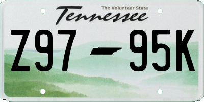 TN license plate Z9795K