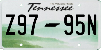 TN license plate Z9795N