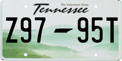 TN license plate Z9795T