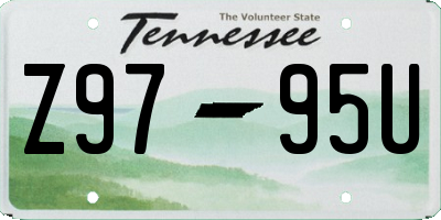 TN license plate Z9795U