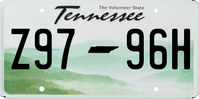 TN license plate Z9796H