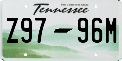 TN license plate Z9796M