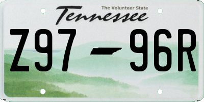 TN license plate Z9796R