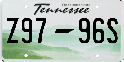TN license plate Z9796S