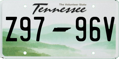 TN license plate Z9796V