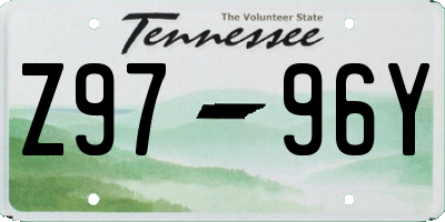 TN license plate Z9796Y