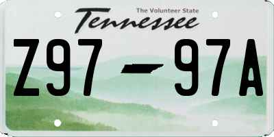 TN license plate Z9797A