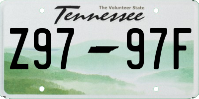 TN license plate Z9797F