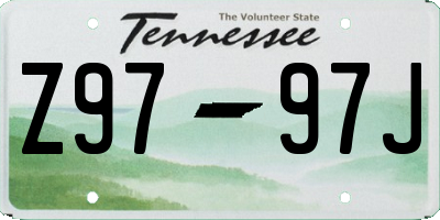 TN license plate Z9797J