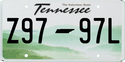 TN license plate Z9797L