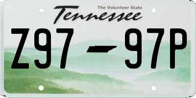 TN license plate Z9797P