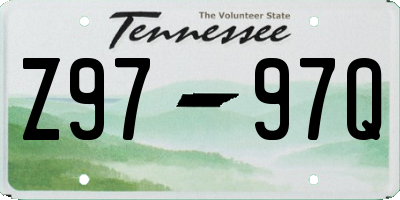 TN license plate Z9797Q