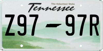 TN license plate Z9797R