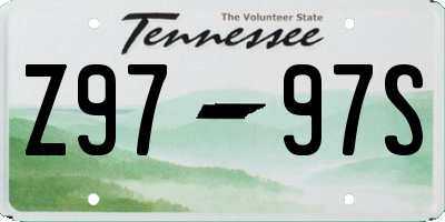 TN license plate Z9797S