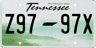 TN license plate Z9797X