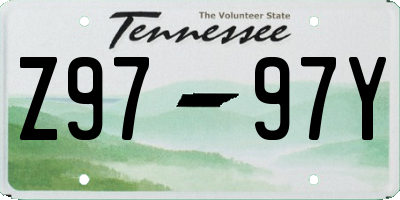TN license plate Z9797Y