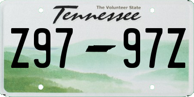 TN license plate Z9797Z