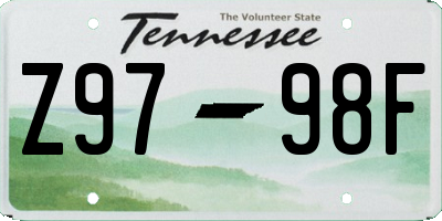 TN license plate Z9798F