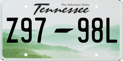 TN license plate Z9798L