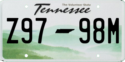 TN license plate Z9798M