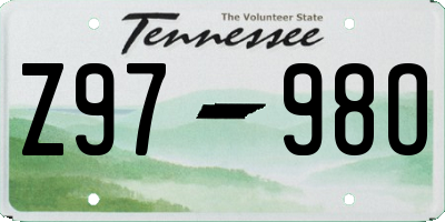 TN license plate Z9798O