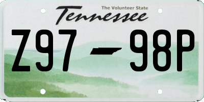 TN license plate Z9798P
