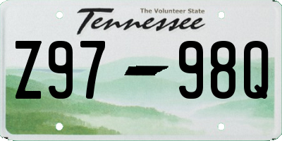 TN license plate Z9798Q
