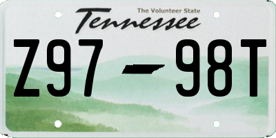 TN license plate Z9798T