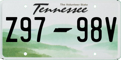 TN license plate Z9798V