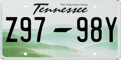 TN license plate Z9798Y