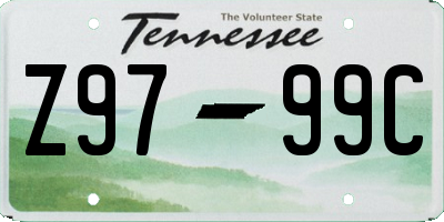 TN license plate Z9799C