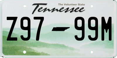 TN license plate Z9799M