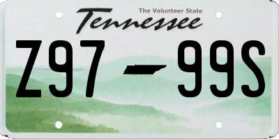 TN license plate Z9799S