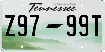 TN license plate Z9799T