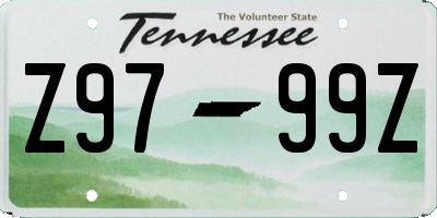 TN license plate Z9799Z
