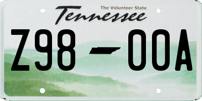 TN license plate Z9800A