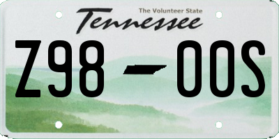 TN license plate Z9800S