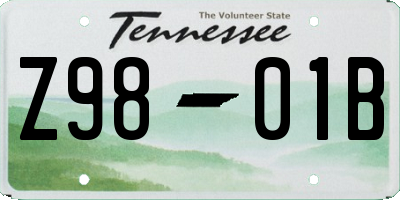 TN license plate Z9801B