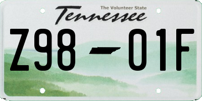 TN license plate Z9801F